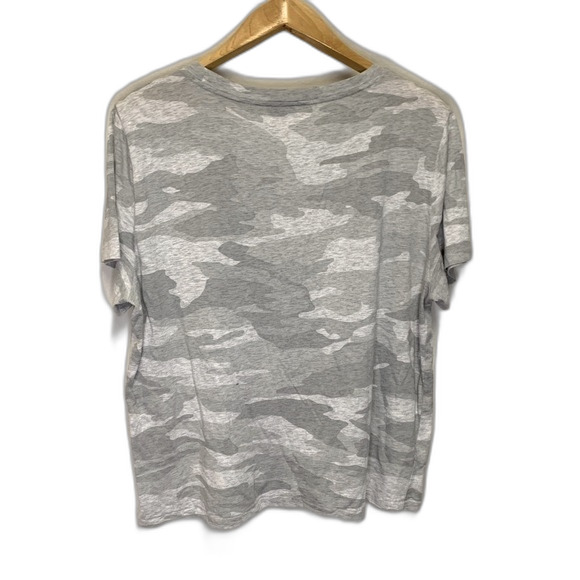 Splendid Women's Gray Camo Relaxed Fit Crew Neck Short Sleeve T-Shirt Size XXL - Picture 3 of 10